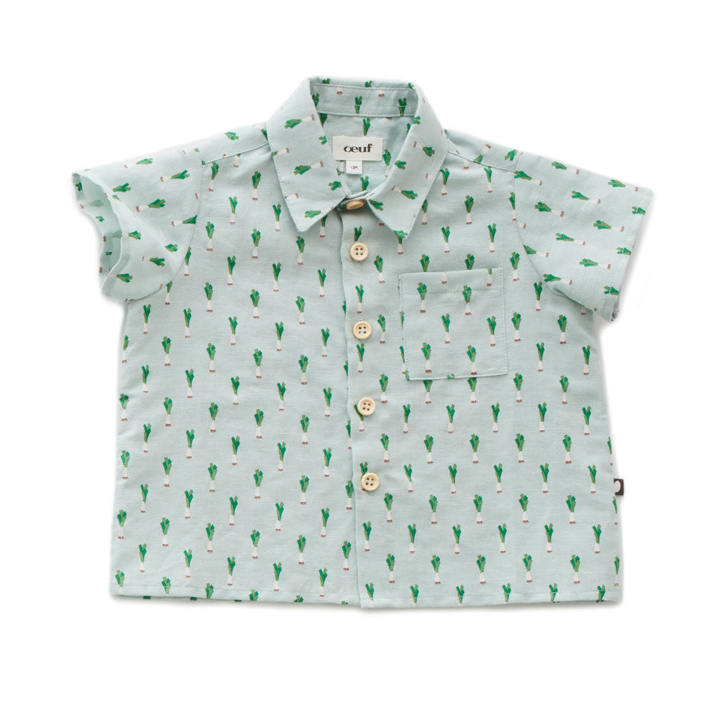 Oeuf Leek Print Button Down Shirt