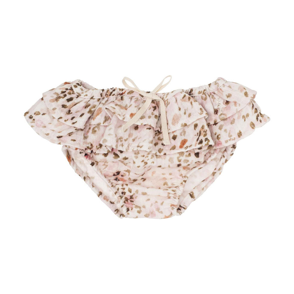 Tocoto Vintage Pink Animal Print With Flags Bloomer
