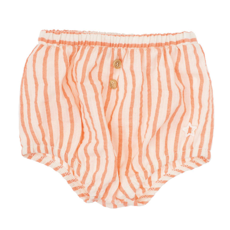 Tocoto Vintage Pink Stripped Baby Bloomer With
Pockets