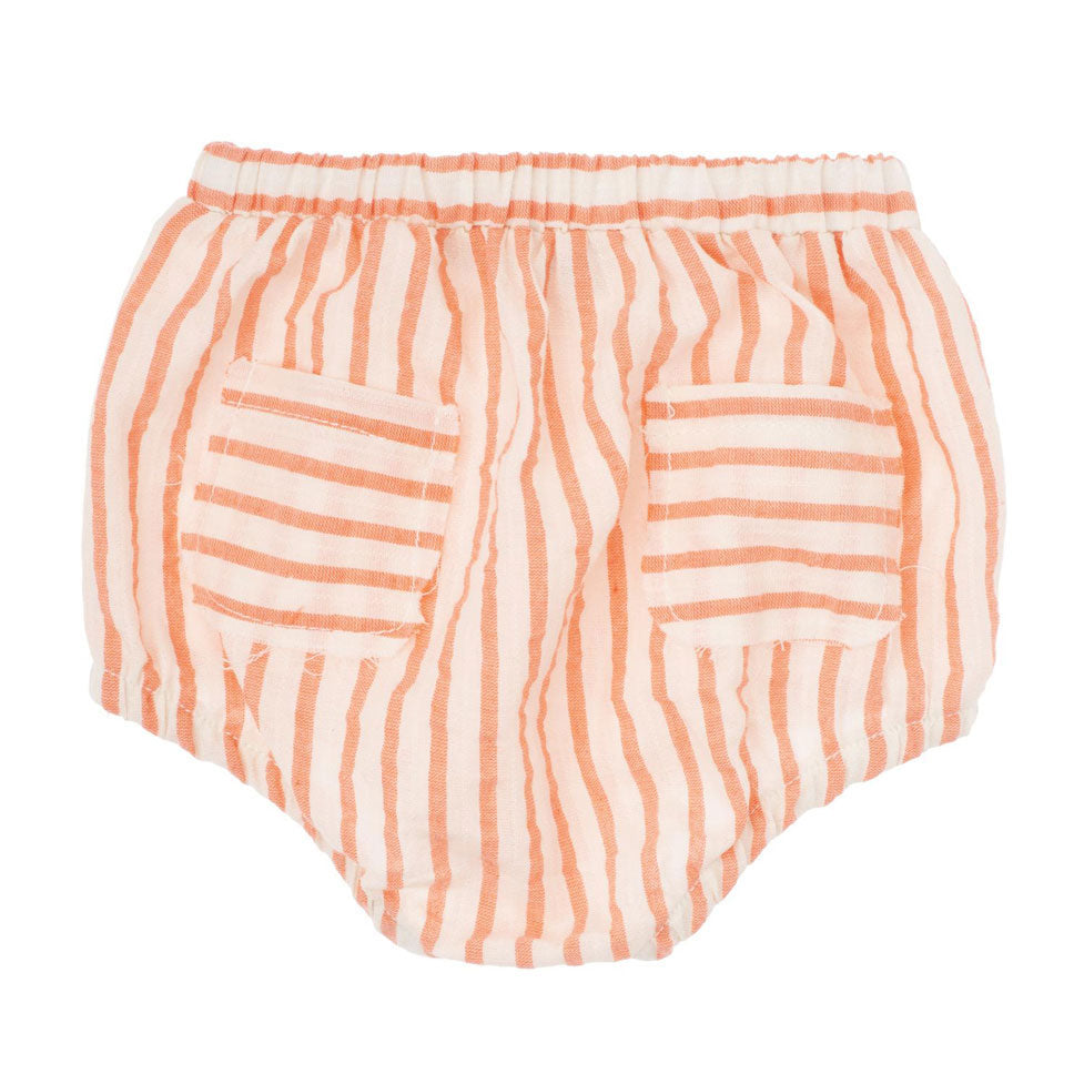 Tocoto Vintage Pink Stripped Baby Bloomer With
Pockets
