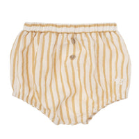 Tocoto Vintage Yellow Stripped Baby Bloomer With Pockets