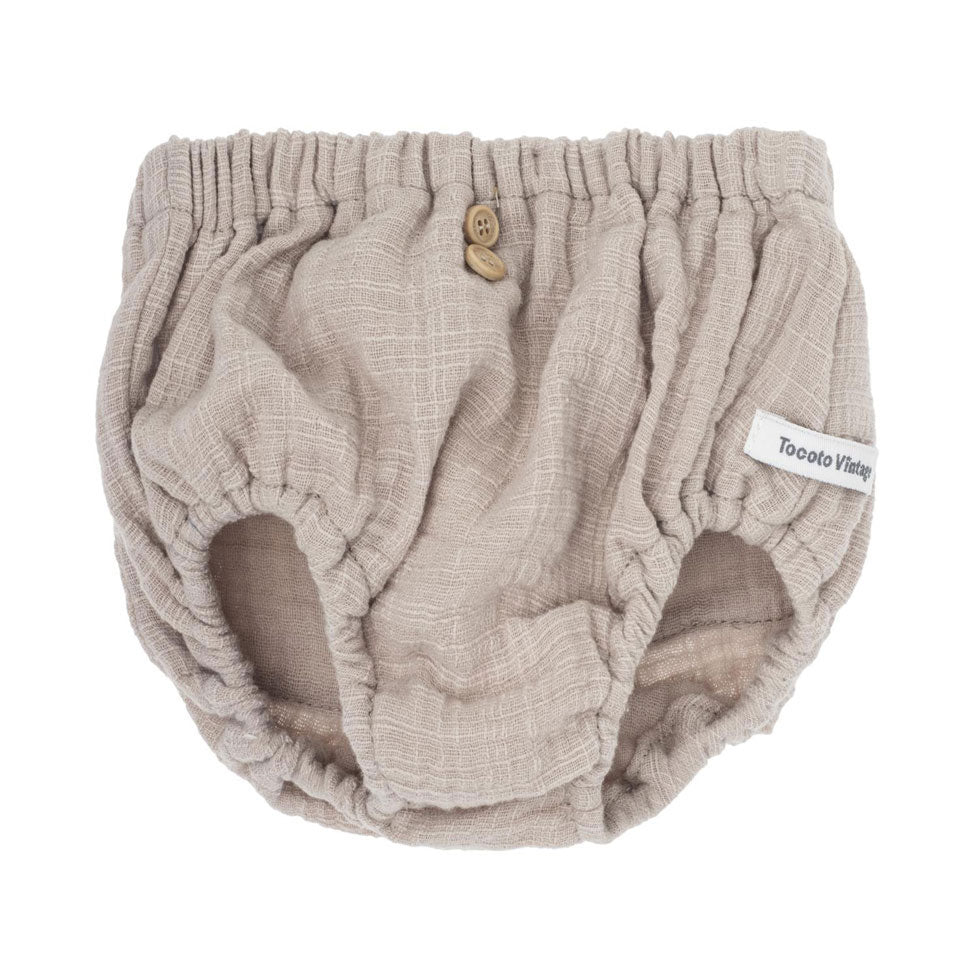Tocoto Vintage Brown Plain Baby Basic Cotton 
Bloomer
