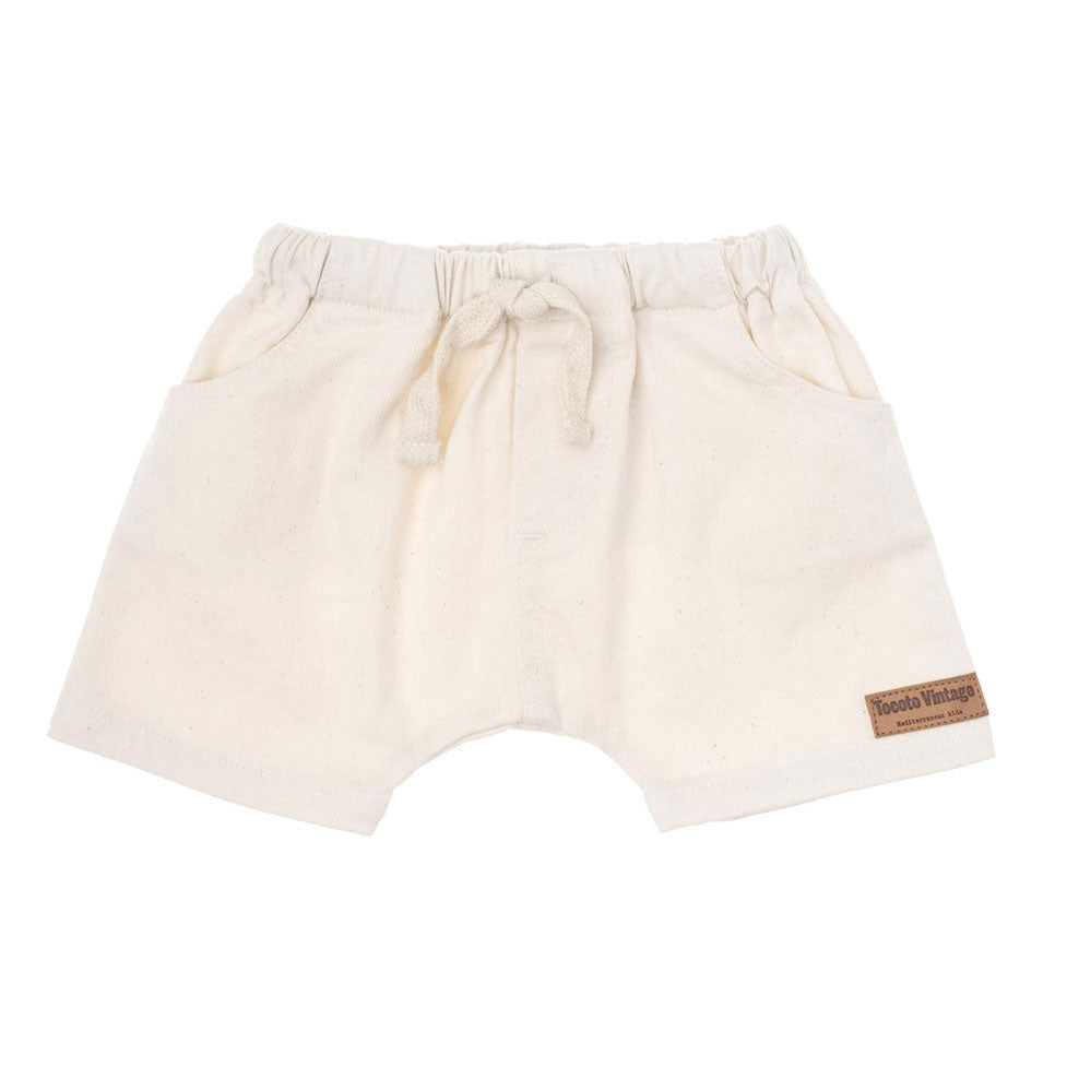 Tocoto Vintage Off-White Baby Denim Shorts
