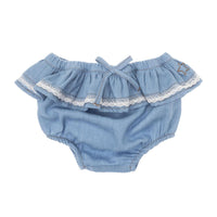 Tocoto Vintage Blue Ruffled Chambray Bloomer