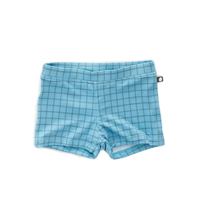 Oeuf Blue Checks Boys Swim Shorts