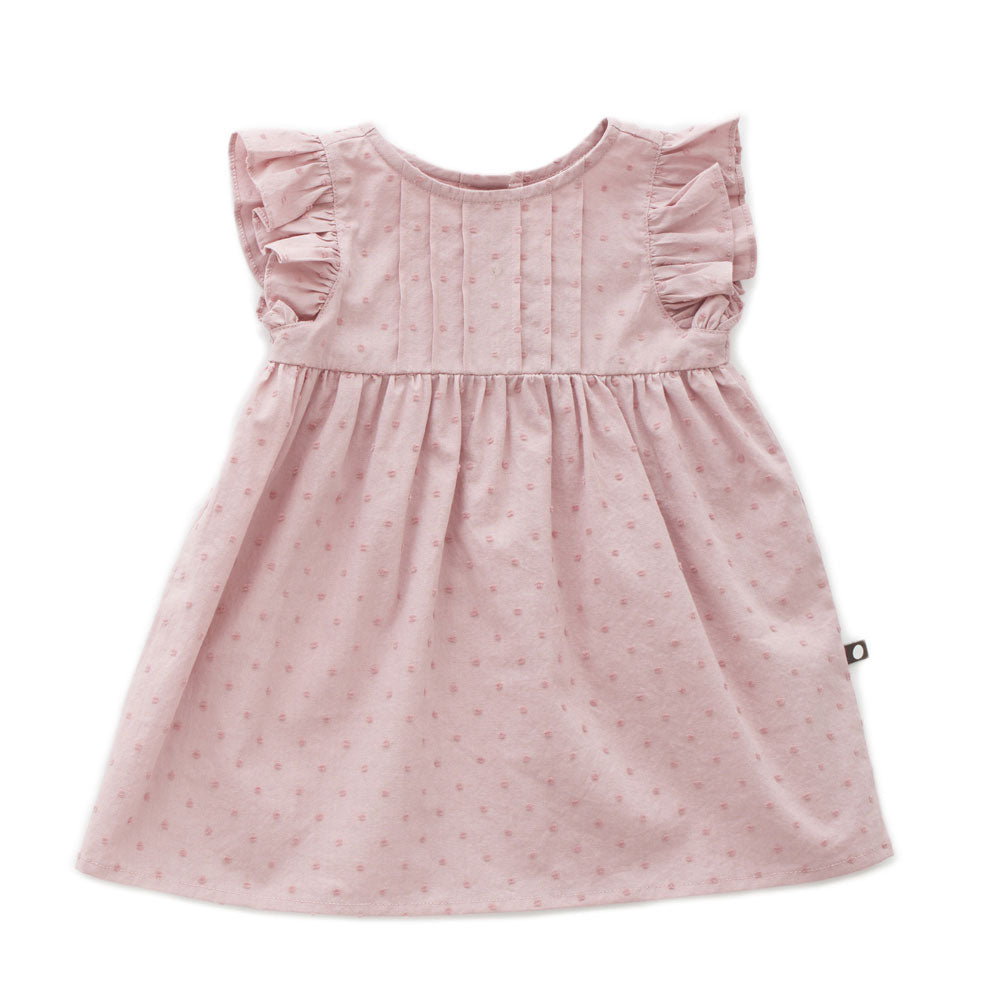 Oeuf Mauve Swiss Dot Dress