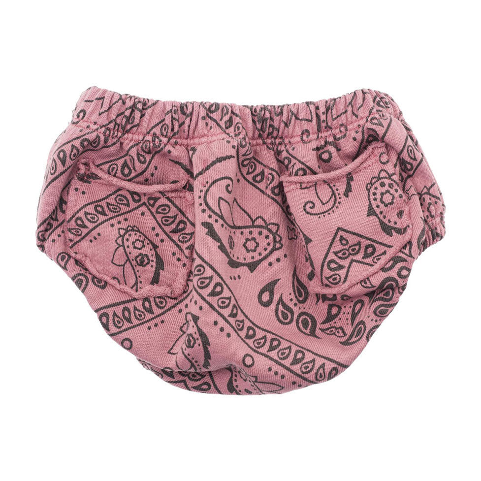 Tocoto Vintage Pink Fluor Bandna Print Fleece Bloomer