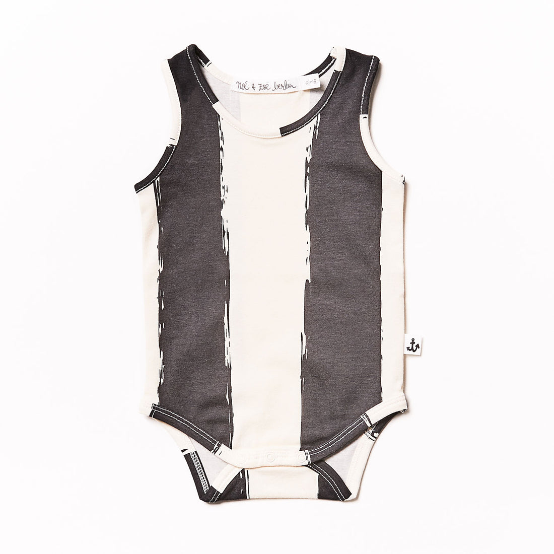 Noe Zoe Black XL Stripes Tank Bodysuit