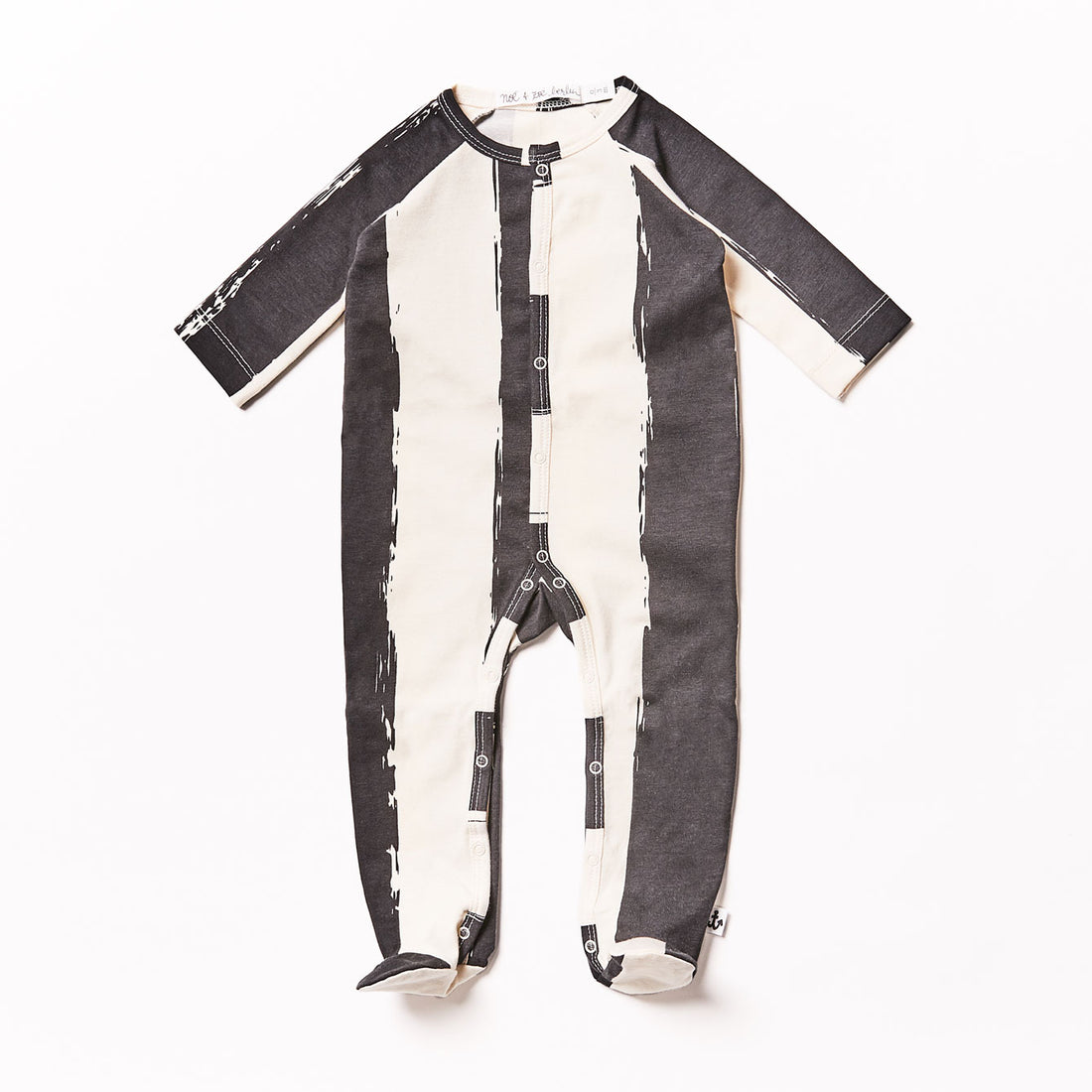 Noe Zoe Black XL Stripes Footie