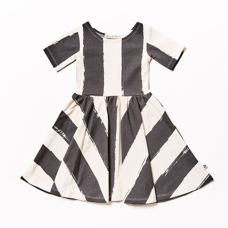 Noe Zoe Black XL Stripes Ballerina Dress