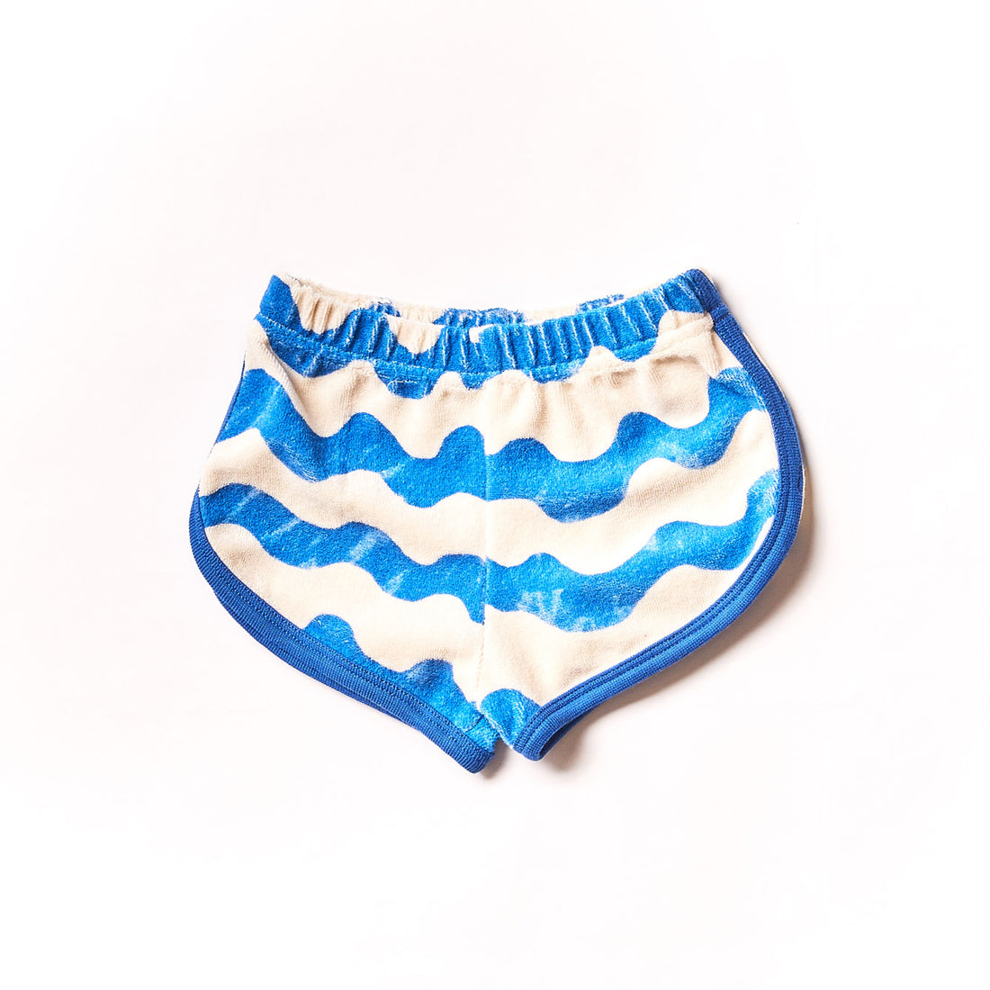Noe Zoe Blue Waves Terry Baby Shorts
