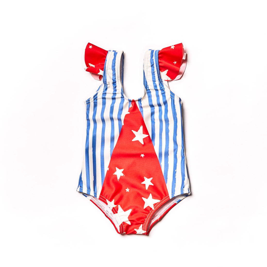 Noe Zoe Blue Stripes Olympic Swim Suit