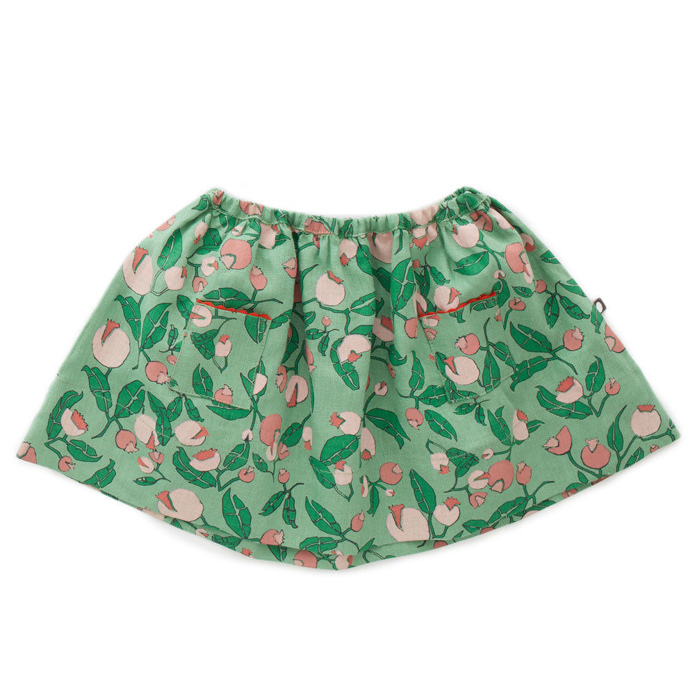 Oeuf Green Flowers Skirt