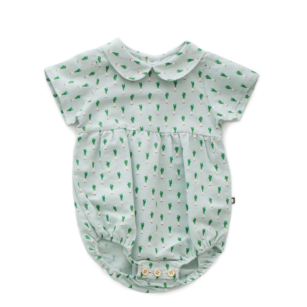 Oeuf Leek Print Short Sleeve Romper