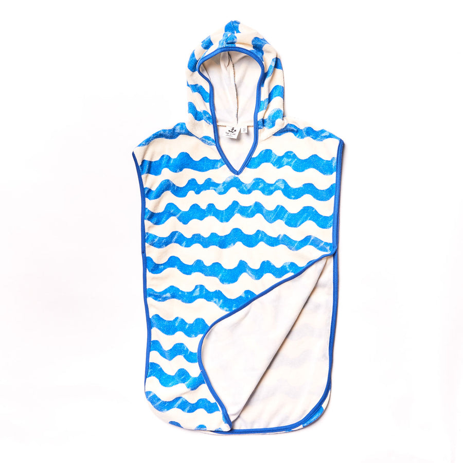 Noe Zoe Blue Waves Terry Poncho