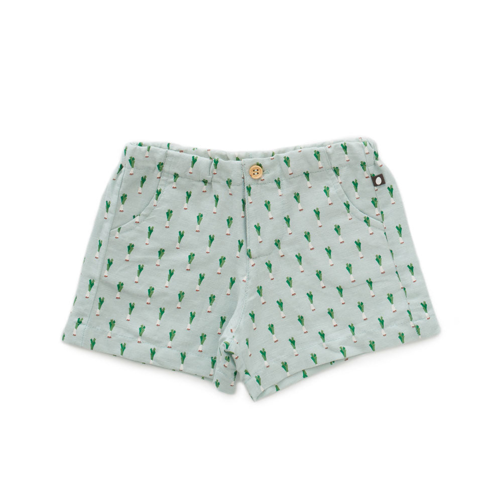 Oeuf Leek Print Woven Shorts