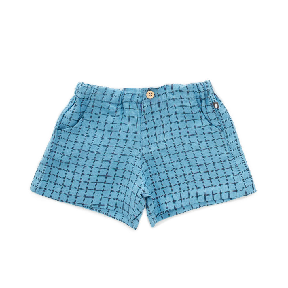 Oeuf Blue Checks Woven Shorts