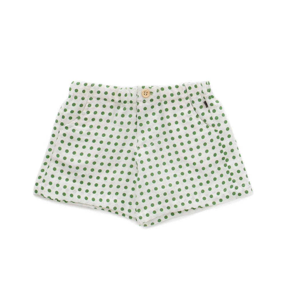 Oeuf Green Dots Woven Shorts