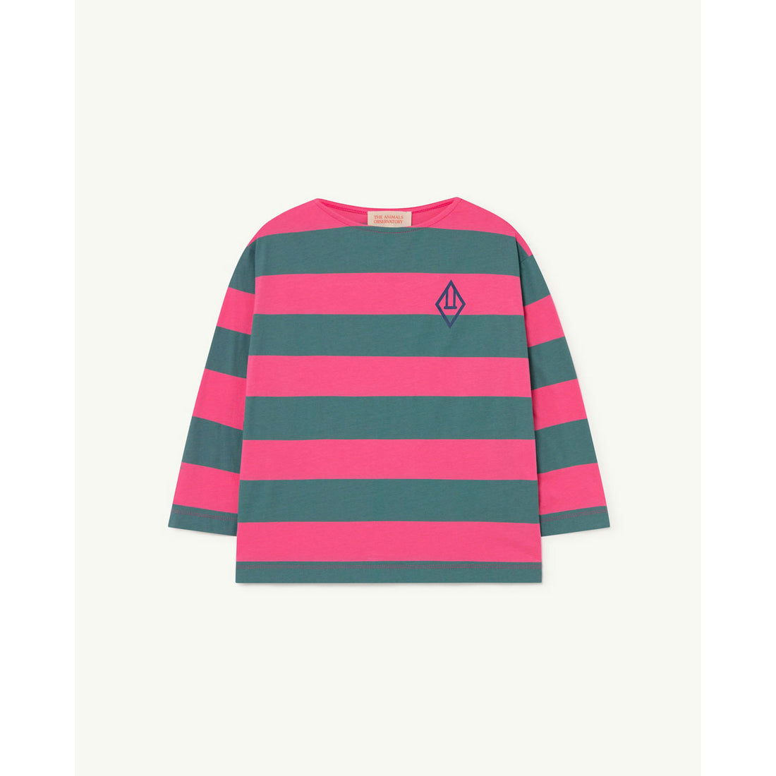 The Animals Observatory Anteater Kids T-Shirt - Pink Stripe