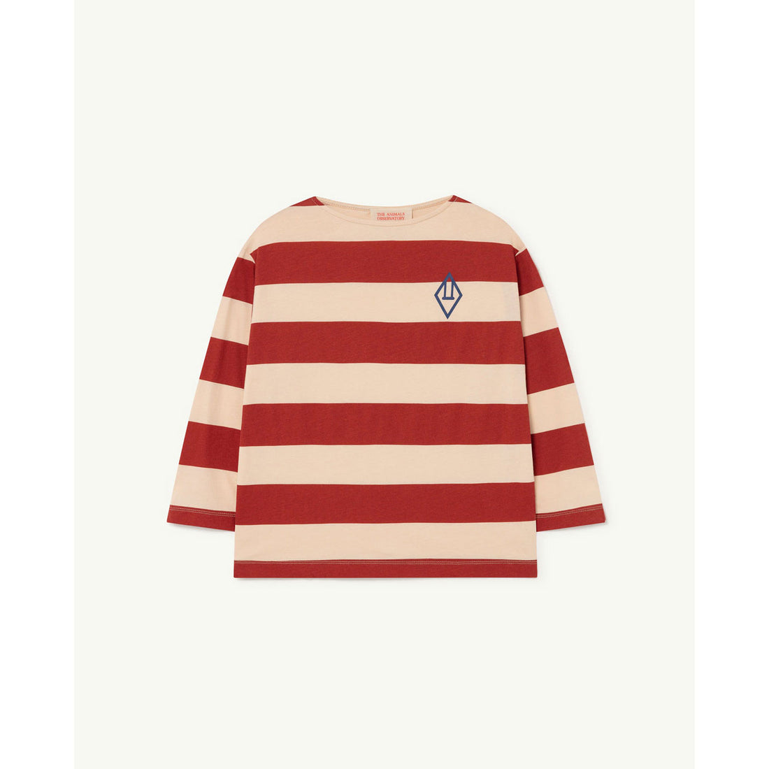 The Animals Observatory Anteater Kids T-Shirt - Maroon Stripe