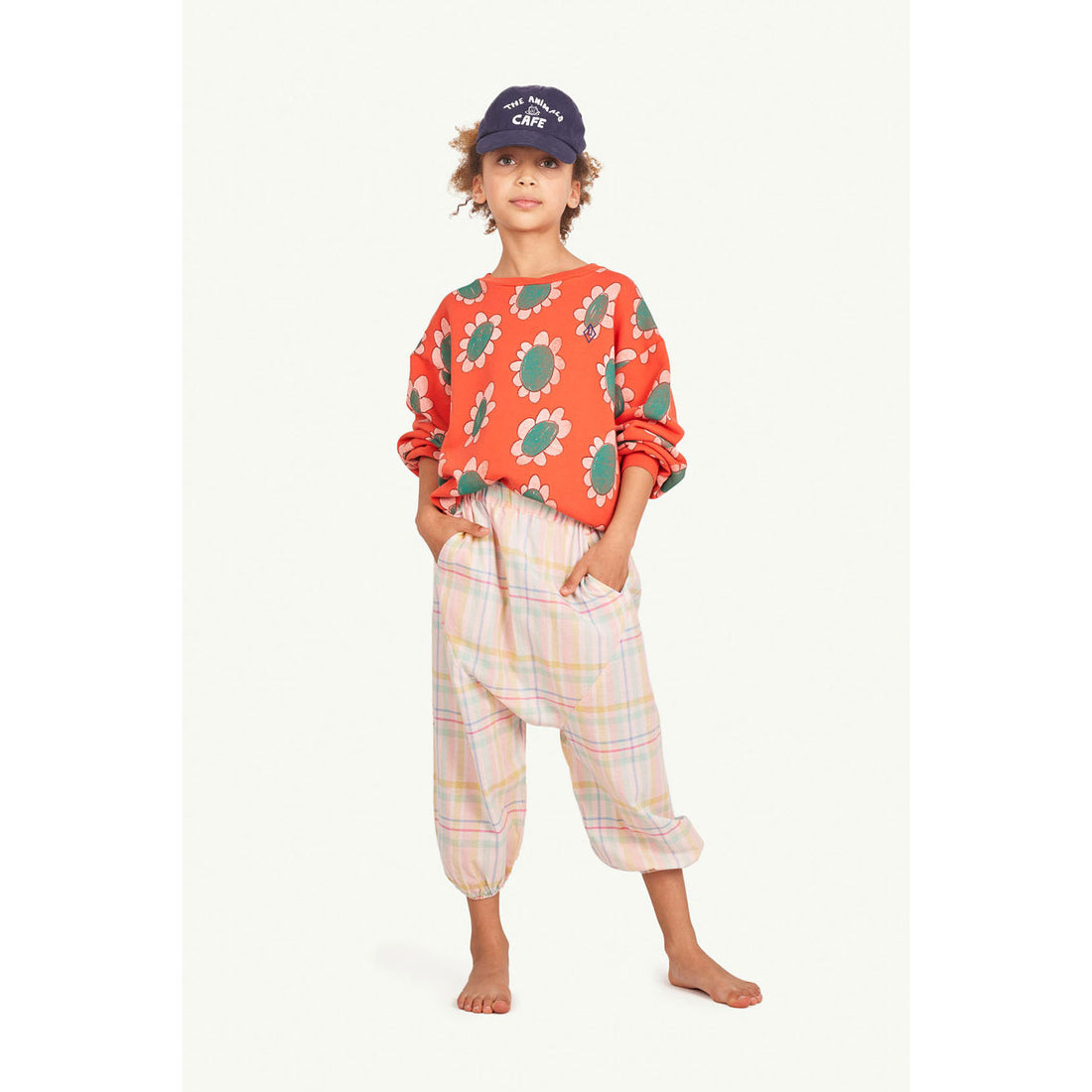 The Animals Observatory Bear Kids+ Sweatshirt - Red Flowers