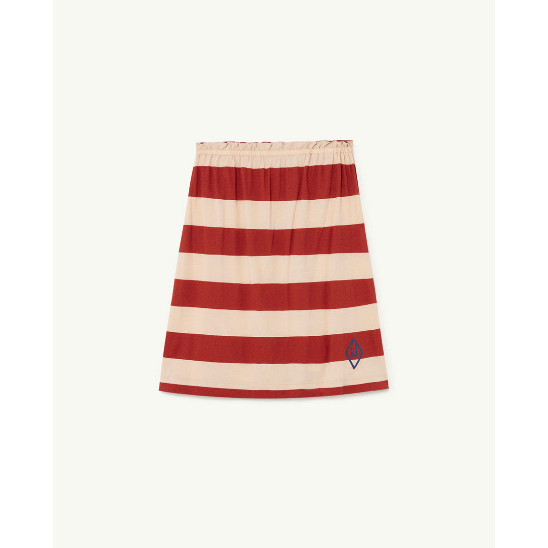 The Animals Observatory Stripes Kitten Kids Skirt - Maroon Stripe