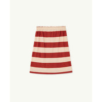 The Animals Observatory Stripes Kitten Kids Skirt - Maroon Stripe