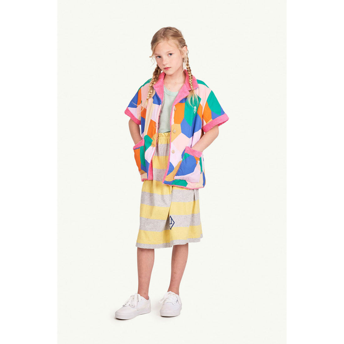 The Animals Observatory Stripes Kitten Kids Skirt - Grey Stripe