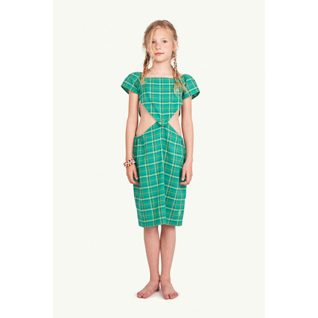 The Animals Observatory Badger Kids Dress - Green Logo