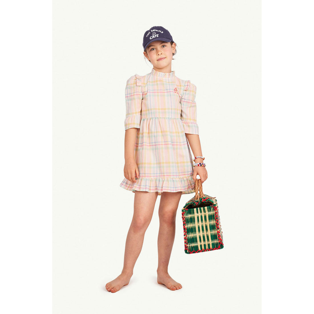 The Animals Observatory Tortoise Kids Dress -Pink Logo