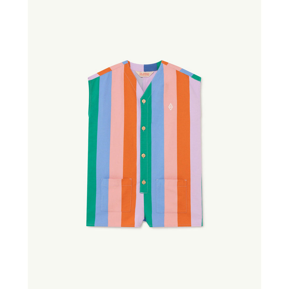 The Animals Observatory Ape Kids Jumpsuit - Lilac Stripe