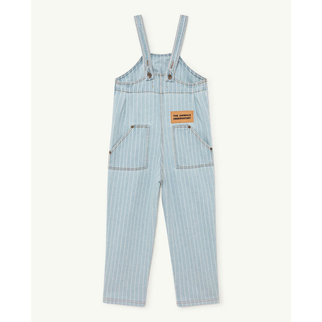 The Animals Observatory Stripes Mammoth Kids Jumpsuit - Washed Denim