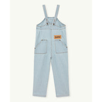 The Animals Observatory Stripes Mammoth Kids Jumpsuit - Washed Denim