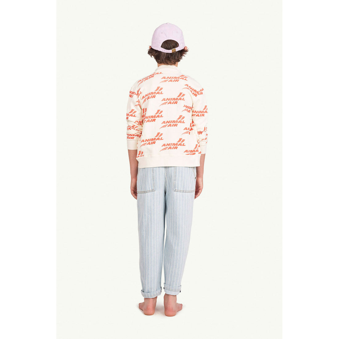 The Animals Observatory Stripes Mammoth Kids Jumpsuit - Washed Denim