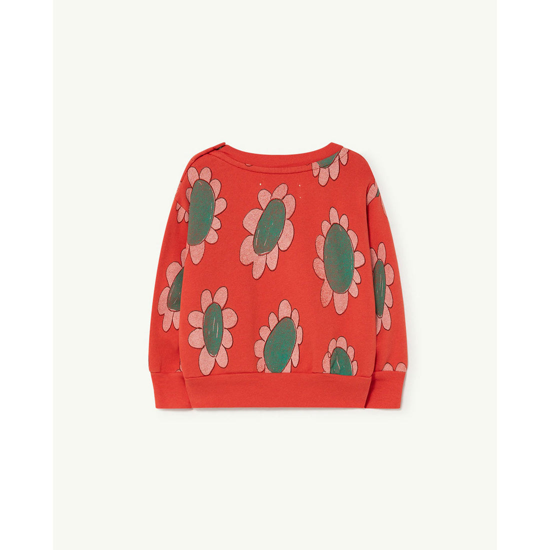 The Animals Observatory Bear Baby Sweatshirt - Red Flowers