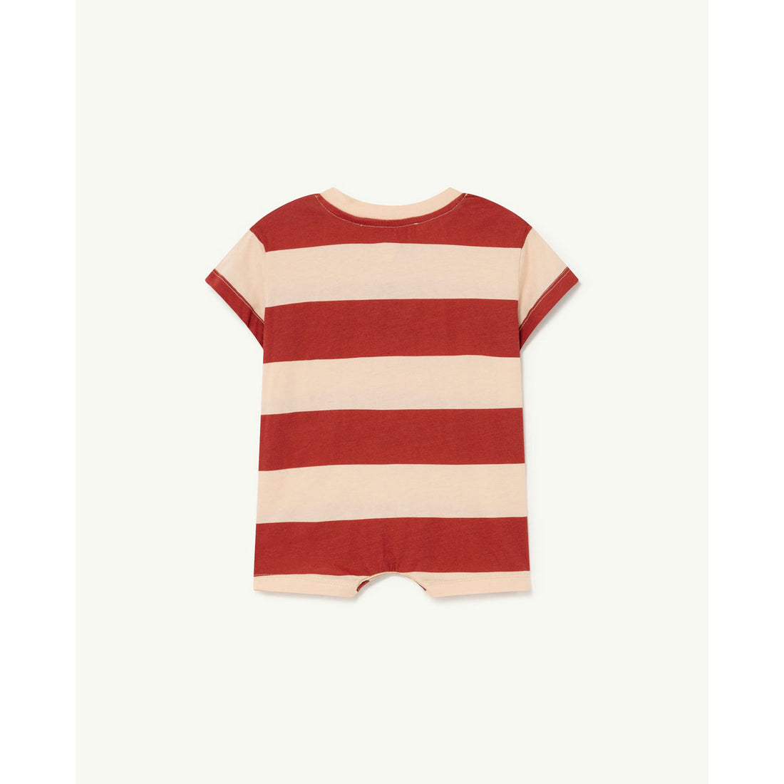 The Animals Observatory Rabbit Baby Jumpsuit - Maroon Stripe