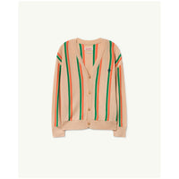 The Animals Observatory Beige Logo Stripes Racoon Cardigan