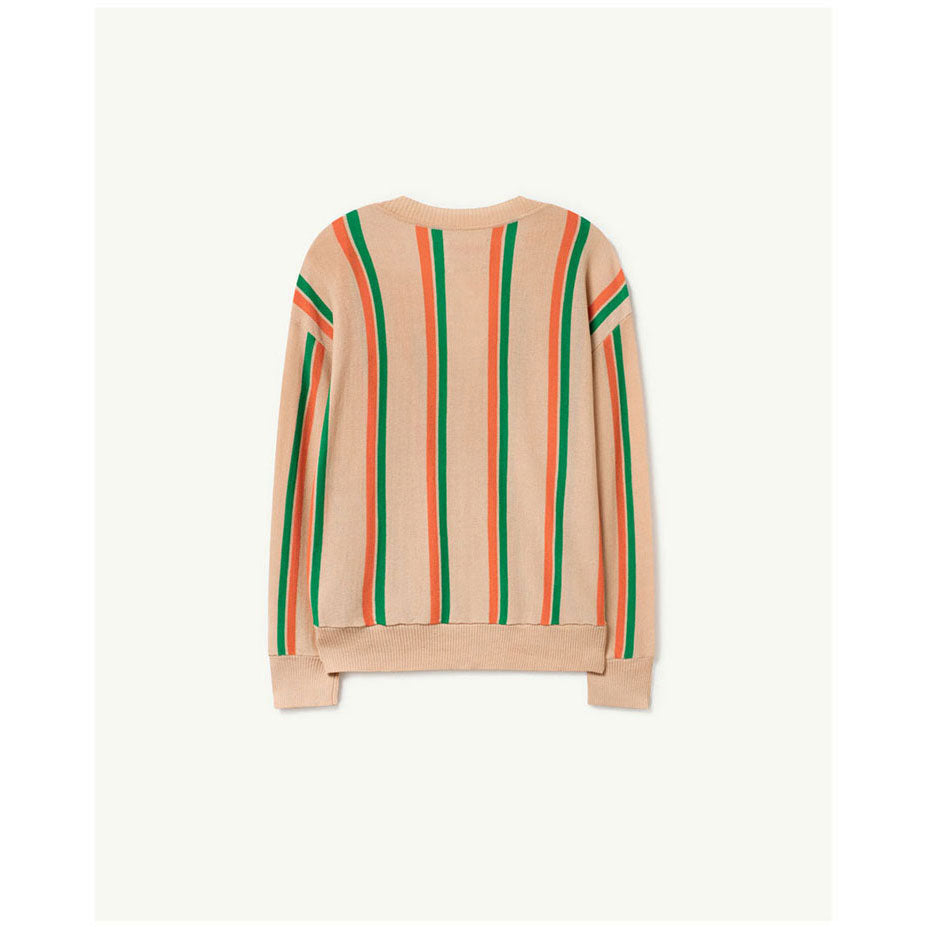 The Animals Observatory Beige Logo Stripes Racoon Cardigan