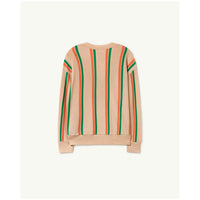 The Animals Observatory Beige Logo Stripes Racoon Cardigan