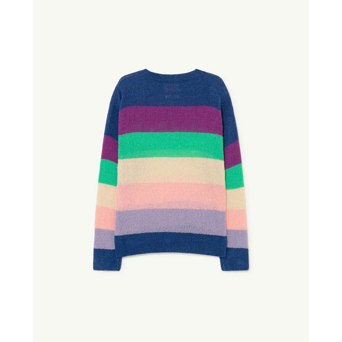The Animals Observatory Bull Kids Sweater -Blue Striped Logo