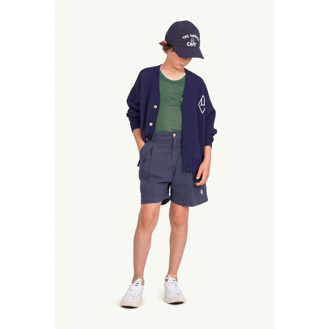 The Animals Observatory Plain Racoon Kids+ Cardigan - Navy