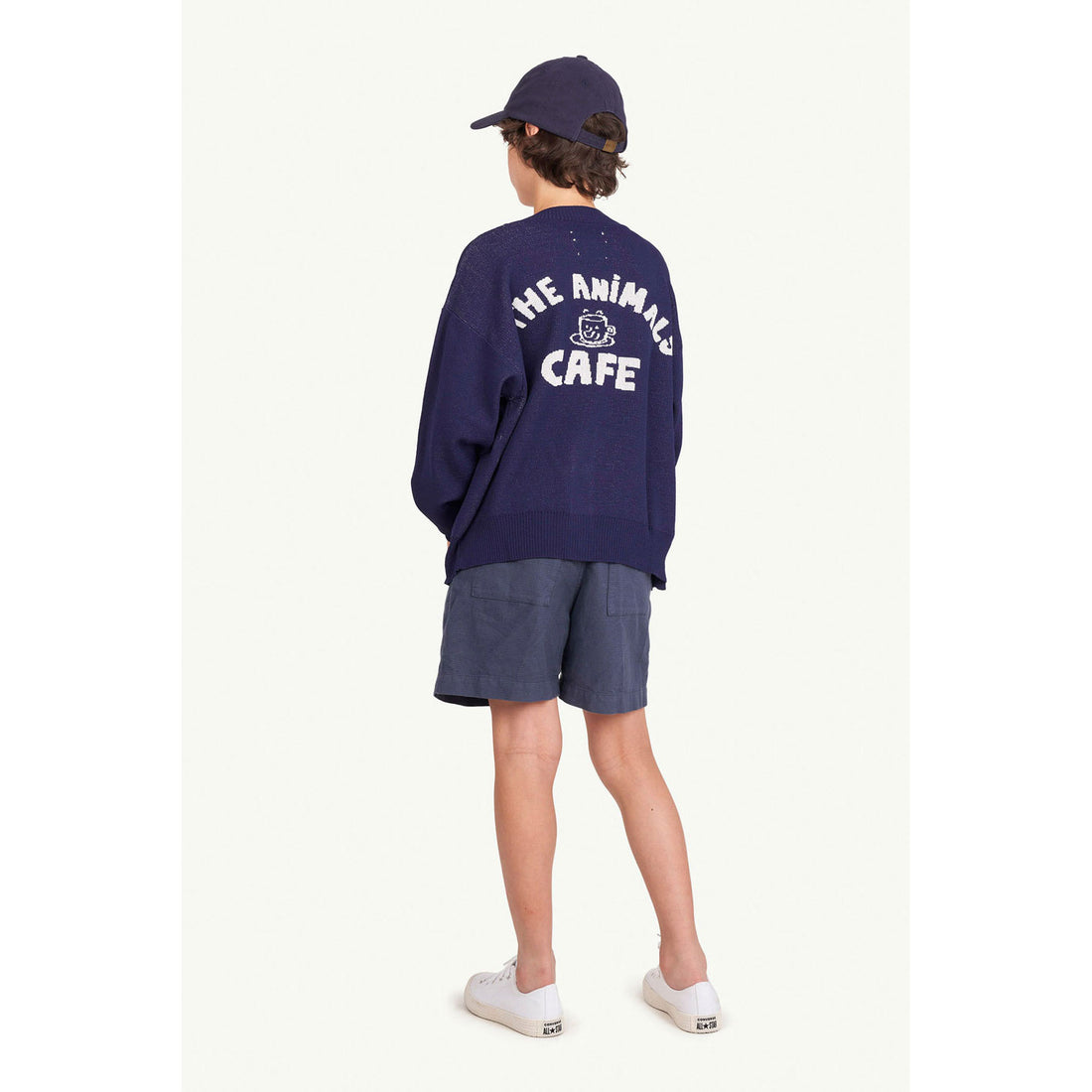 The Animals Observatory Plain Racoon Kids+ Cardigan - Navy