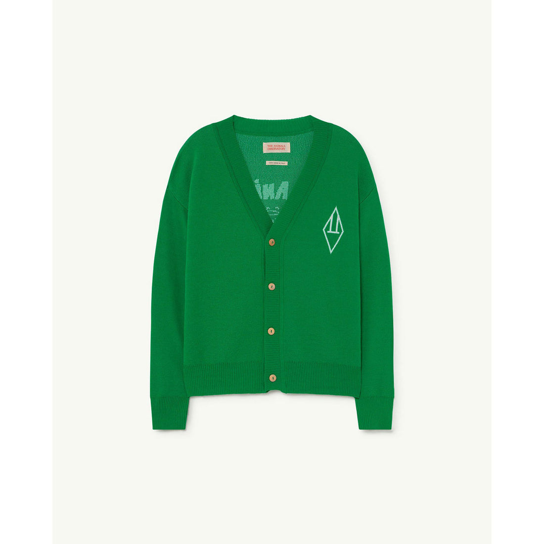The Animals Observatory Plain Racoon Kids+ Cardigan - Green