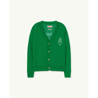 The Animals Observatory Plain Racoon Kids+ Cardigan - Green