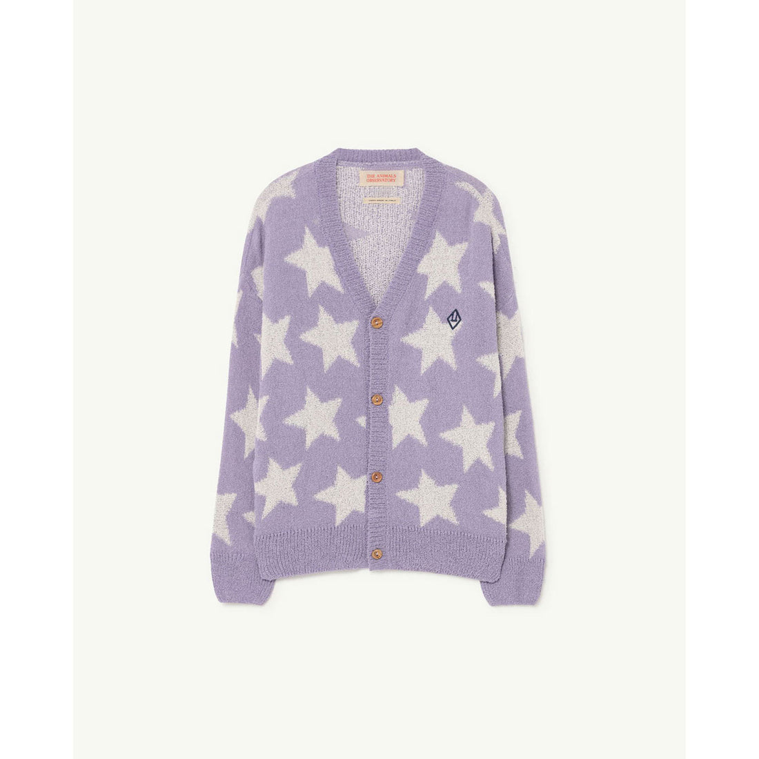 The Animals Observatory Star Racoon Kids Cardigan - Lilac Stars