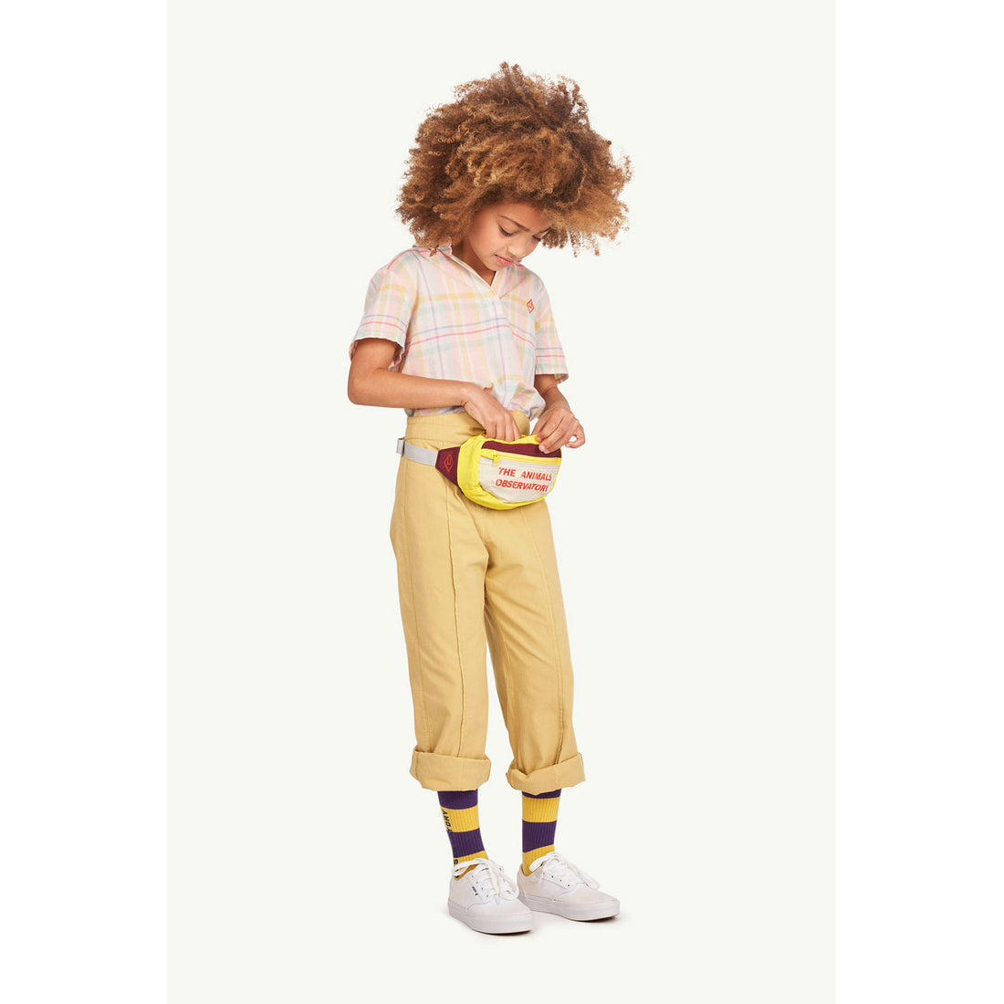The Animals Observatory Worm Kids Socks - Yellow Stripes