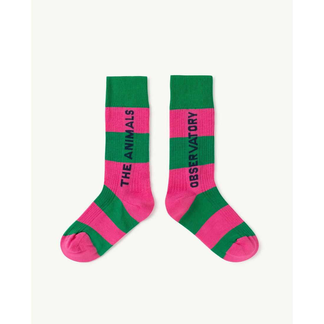 The Animals Observatory Worm Kids Socks - Pink Stripes