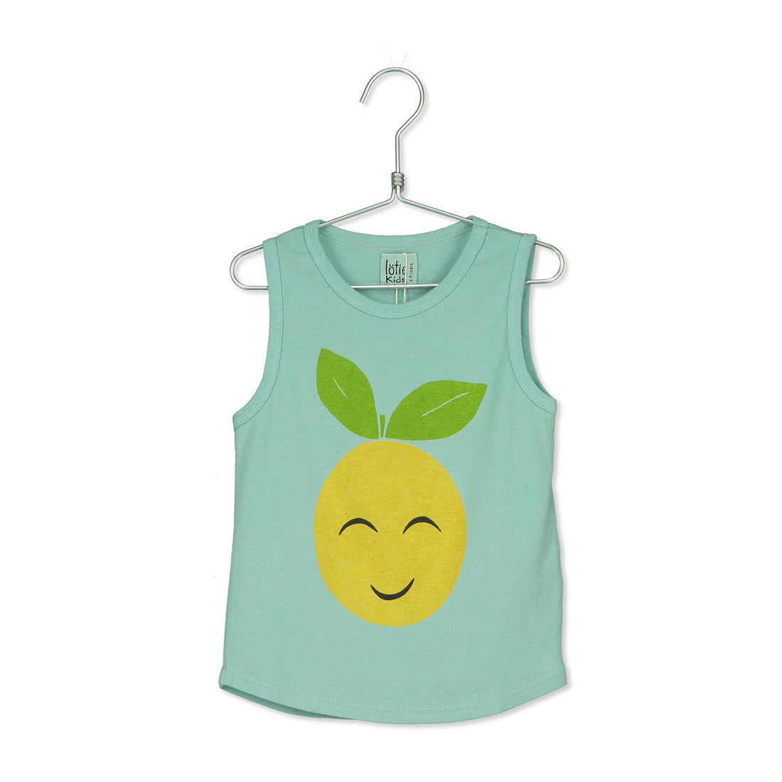 LotieKids Seagreen Smiley Grapefruit Tank Top