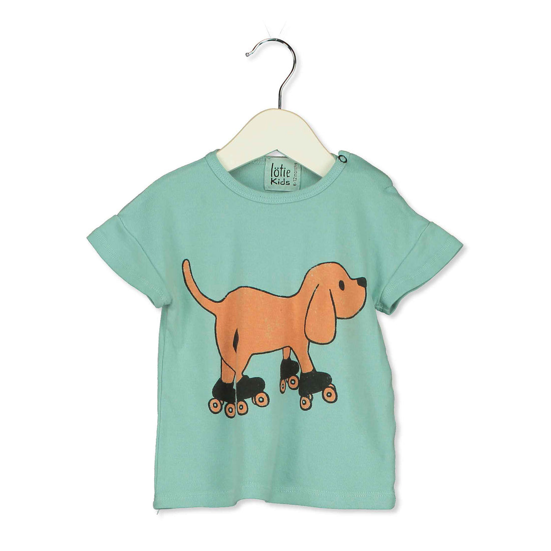 LotieKids Seagreen Skating Dog Baby Tshirt