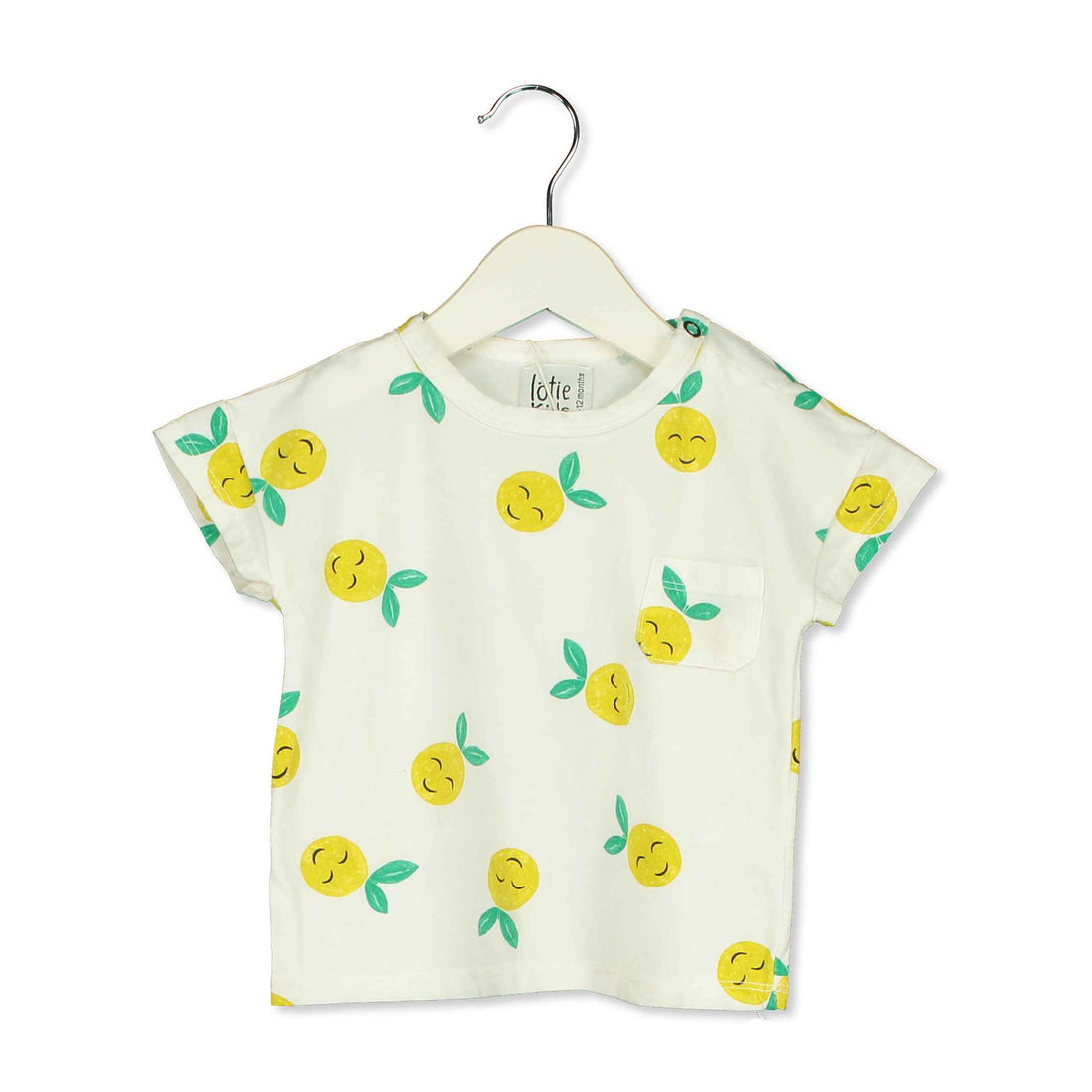 LotieKids Off White Grapefruits Baby Tshirt